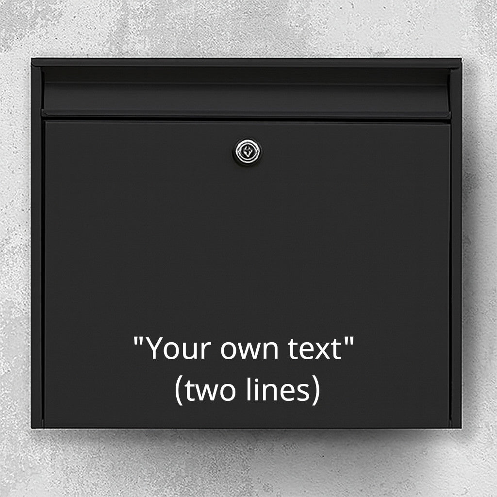 Mailbox sticker – choose your own text (max 30 x 30 cm) – 2 lines